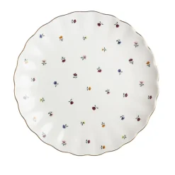 NOVA Lilly Tallerken m/ Blomster og Gullkant 26cm Hvit Discount