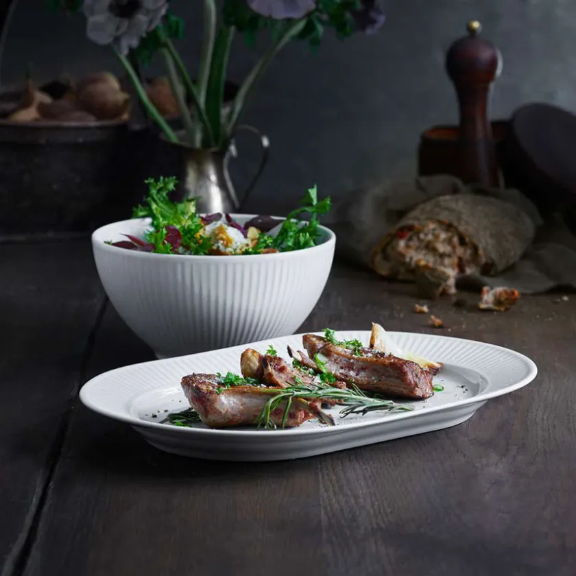 PILLIVUYT Plisse Ovalt Serveringsfat 36cm Discount