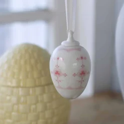 PORSGRUNDS PORSELÆNSFABRIK Porselenegg Stråmønster 4,5cm Rosa New