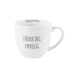 PORSGRUNDS PORSELÆNSFABRIK Porsgrunds Porselænsfabrik Hashtag Krus Strikk deg Lykkelig 38cl New