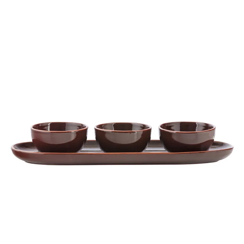 PORSGRUNDS PORSELÆNSFABRIK Porsgrunds Porselænsfabrik Terra Tapassett 3 Deler Bordeaux Best