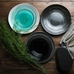 PORSGRUNDS PORSELÆNSFABRIK Porsgrunds Porselænsfabrik Natur Asjett 22cm Turkis Glass 4pk Clearance