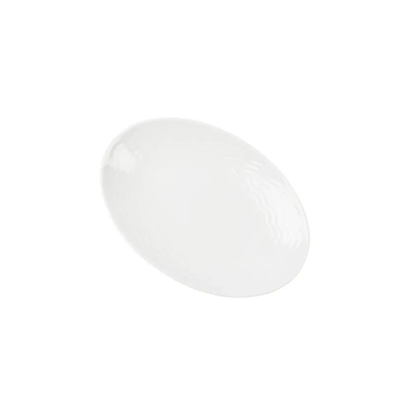 PORSGRUNDS PORSELÆNSFABRIK Porsgrunds Porselænsfabrik Bølge Hvitt Oval Asjett 19cm Clearance