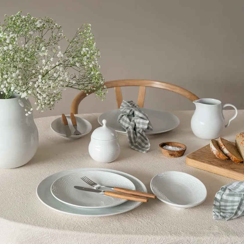 PORSGRUNDS PORSELÆNSFABRIK Porsgrunds Porselænsfabrik Bølge Hvitt Oval Asjett 19cm Clearance