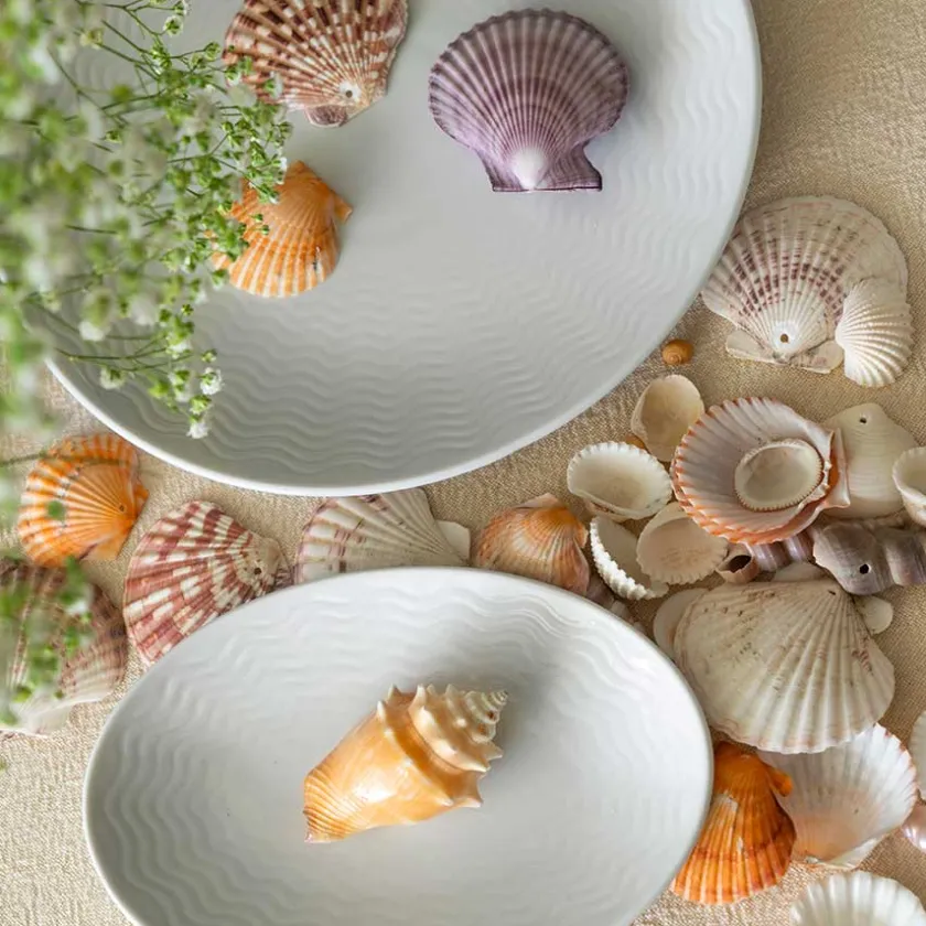 PORSGRUNDS PORSELÆNSFABRIK Porsgrunds Porselænsfabrik Bølge Hvitt Oval Asjett 19cm Clearance