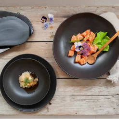 PORSGRUNDS PORSELÆNSFABRIK Porsgrunds Porselænsfabrik Natur Dyp Tallerken 16cm Matt Sort Discount