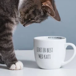 PORSGRUNDS PORSELÆNSFABRIK Porsgrunds Porselænsfabrik Hashtag Krus 38 cl Livet Er Best Med Katt Outlet