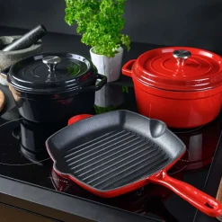 CHRISTIANIA 1739 Rød grillpanne i støpejern Best