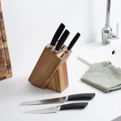 SCANPAN Sax Knivblokk Med Knivsliper & Knivsett 5 Deler Best