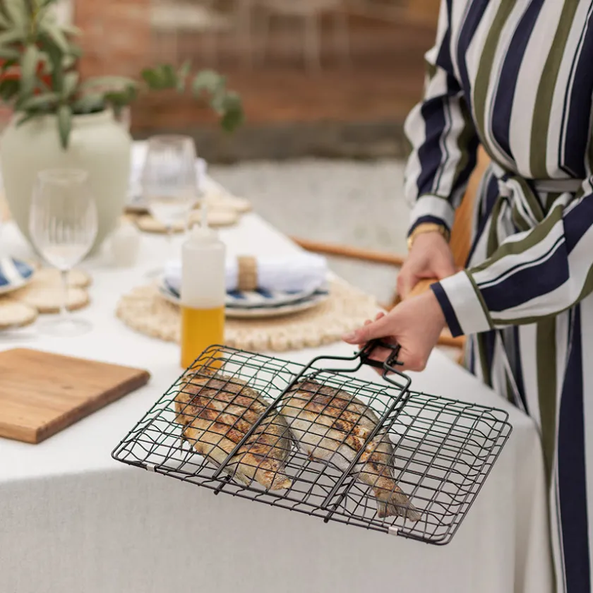 SEASONS BBQ Grillrist Sammenleggbar Jern m/Non-Stick 36,5X34,5cm Hot