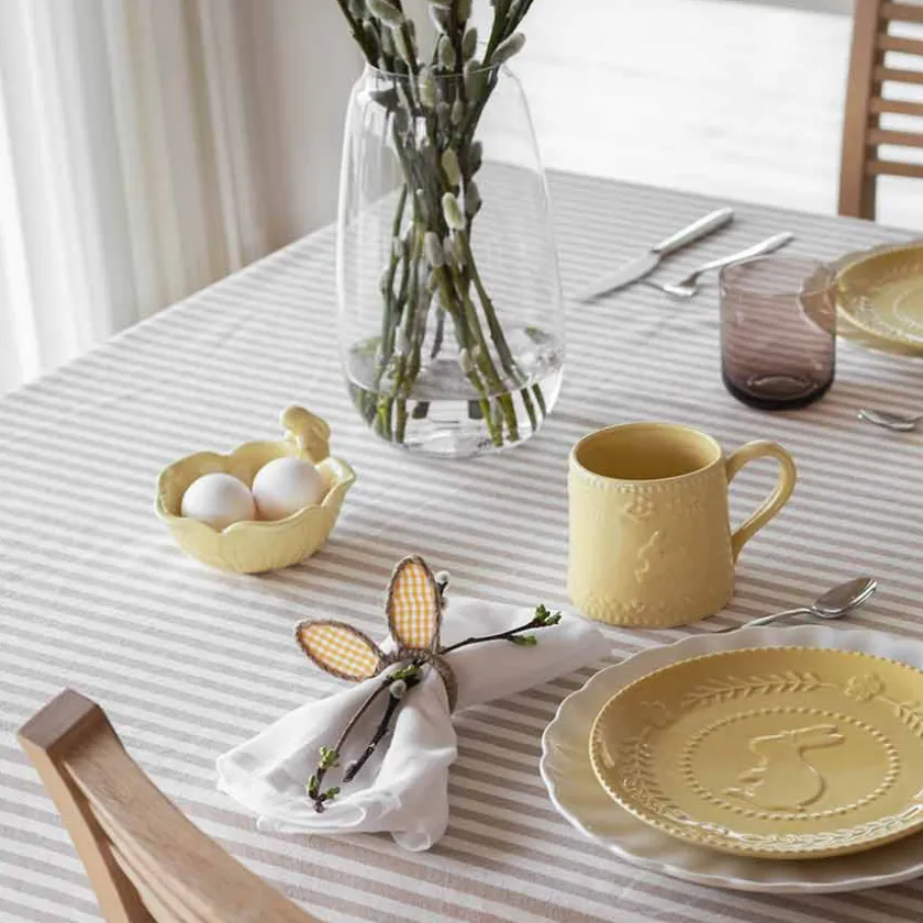 SEASONS Easter Collection Skål m/Blomst og Hare 12,5cm Gul Discount