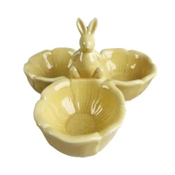 SEASONS Easter Collection Skål m/Blomst og Hare 16cm Gul New