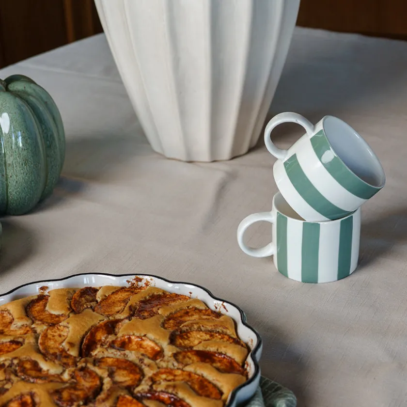 SEASONS Fall Collection Krus 28cl Stående Striper Grønn Outlet