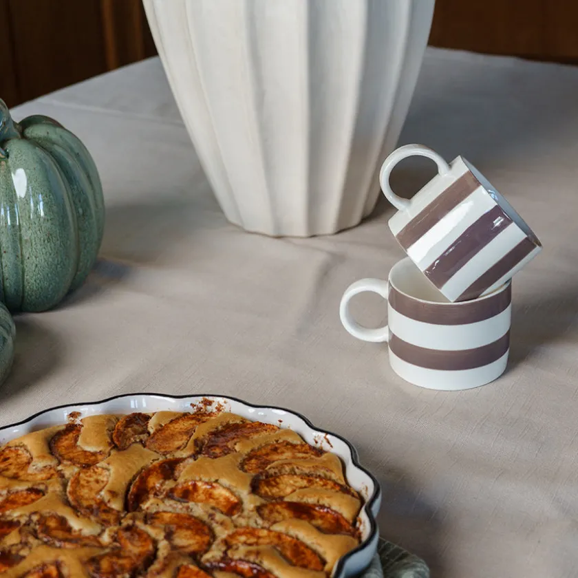 SEASONS Fall Collection Krus 28cm Stående Striper Burgunder Clearance