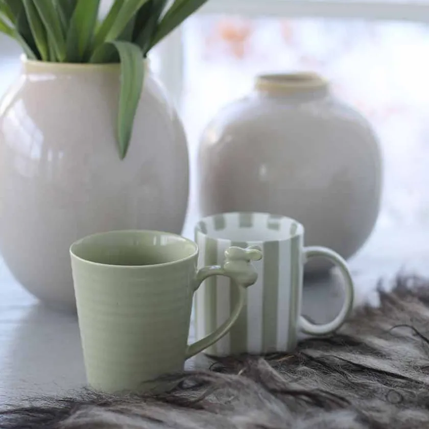 PORSGRUNDS PORSELÆNSFABRIK Stripekopp Harekopp Grønn 2pk Online