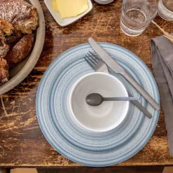 PORSGRUNDS PORSELÆNSFABRIK TALLERKEN FLAT 22 CM BLÅ - 4PK Best