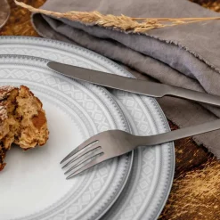 PORSGRUNDS PORSELÆNSFABRIK TALLERKEN FLAT 22 CM GRÅ - 4PK Online